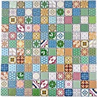 Azulejos de cerámica estilo retro- estilo pop-up- multicolor- para pared- baño- ducha- cocina- espejo- revestimiento de…